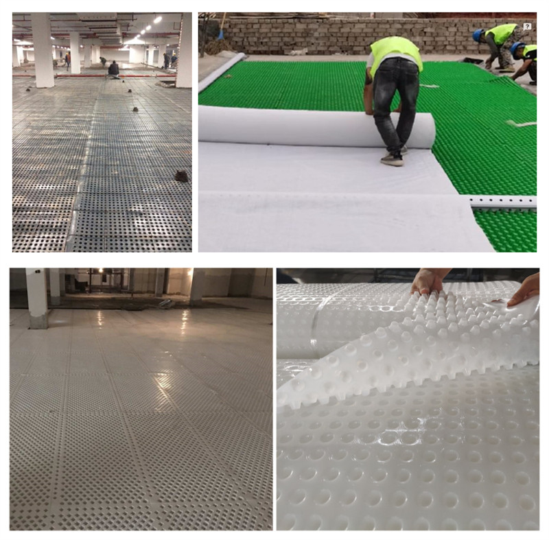 Panneau à fossettes en PEHD pour application de drainage mural.jpg Panneau à fossettes en PEHD pour application de drainage mural.jpg